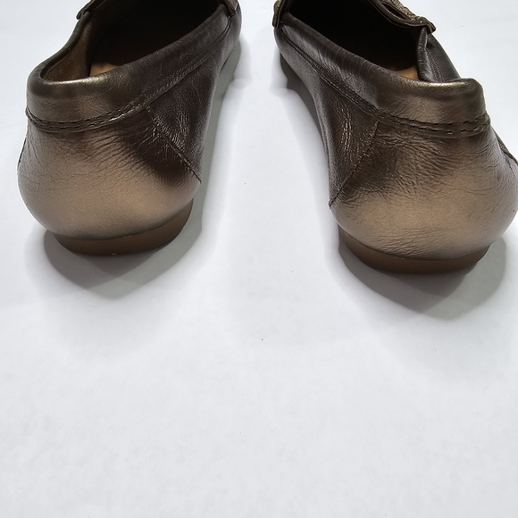 Coach Bronze Metallic Leather Loafers - Picture 6 of 9